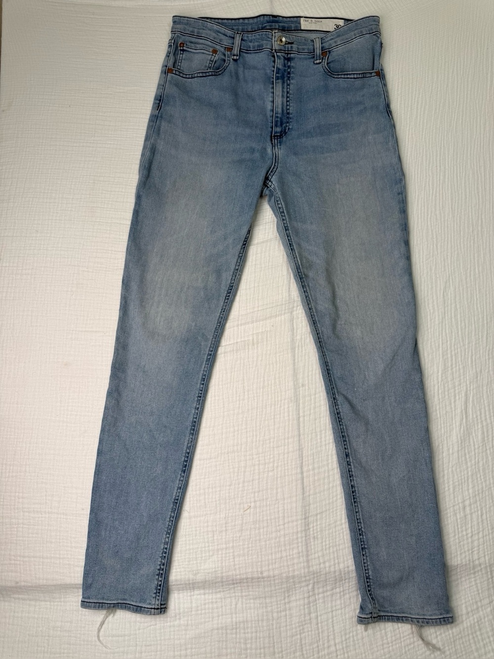 Rag & Bone Nina High Rise Skinny Jeans Women’s 30 Sailor Town Light Wash Distres